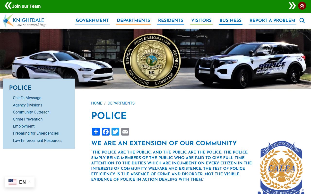 Knightdale phone directory police department contacts