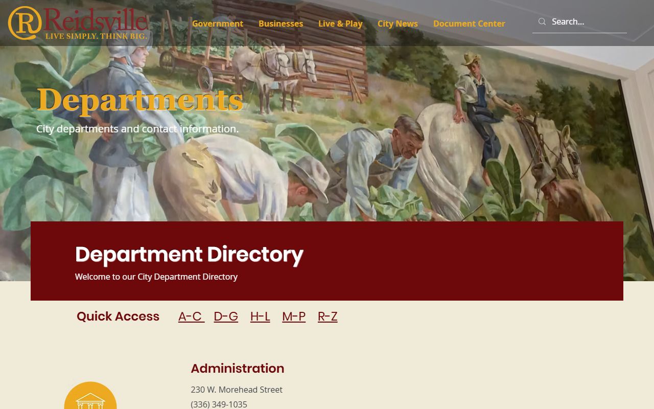 Reidsville phone directory community development office