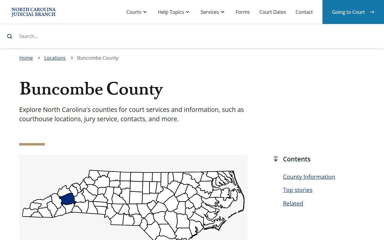Buncombe County phone directory clerk of court page