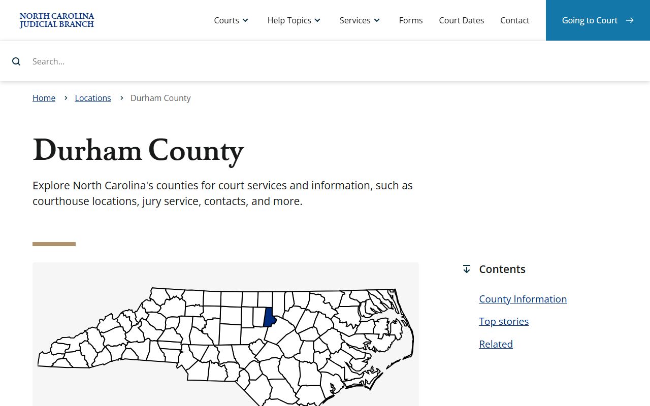 Durham County phone directory clerk of court page