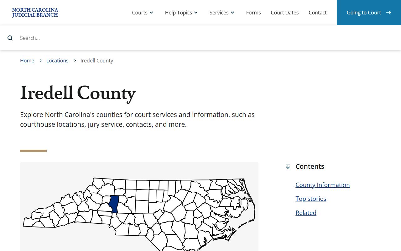 Iredell County phone directory clerk of court page