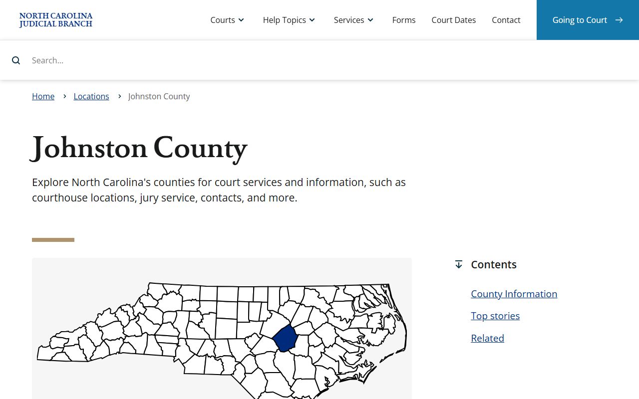 Johnston County phone directory clerk of court page