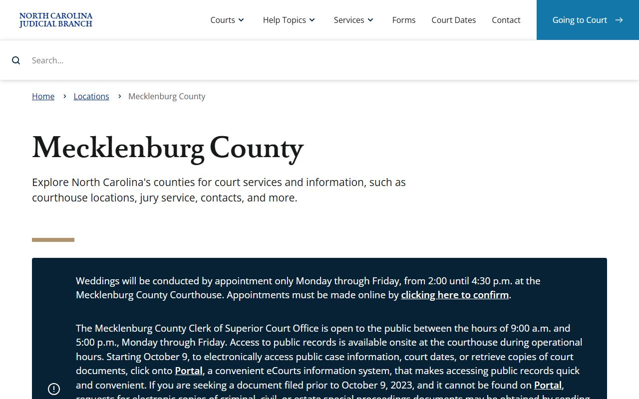 Mecklenburg County court records phone directory
