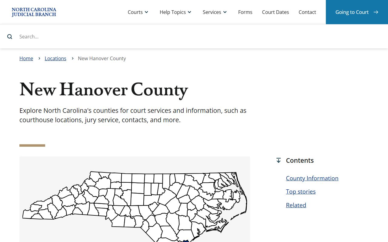 New Hanover County phone directory clerk of court