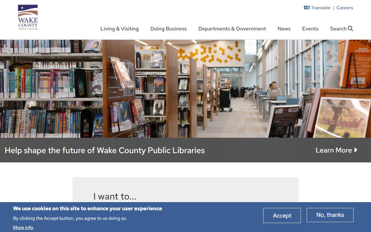Wake County government phone directory contact page