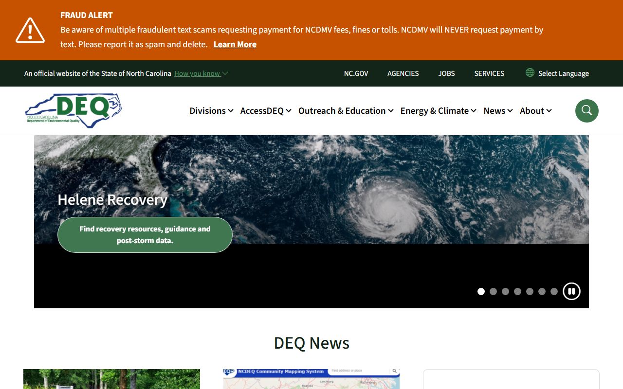 North Carolina Department of Environmental Quality phone directory