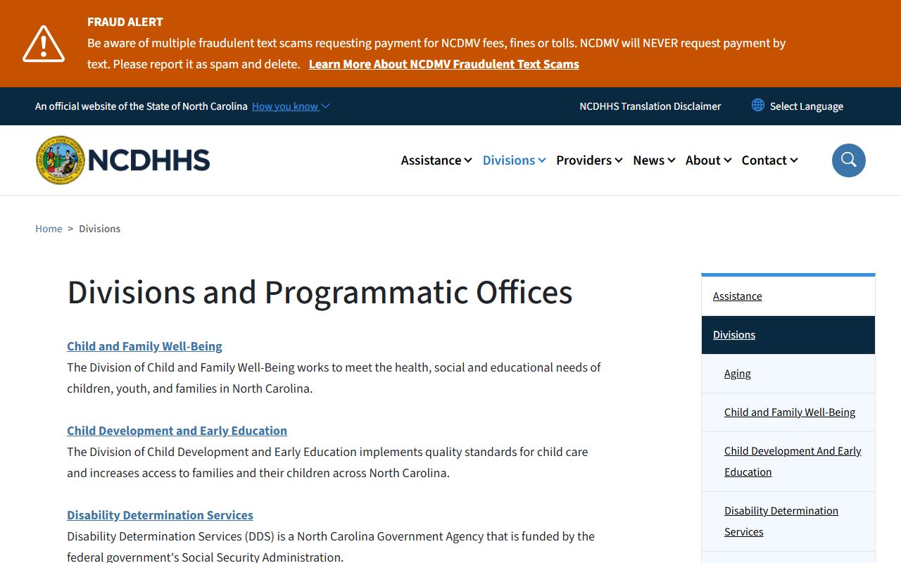 North Carolina Department of Health and Human Services phone directory