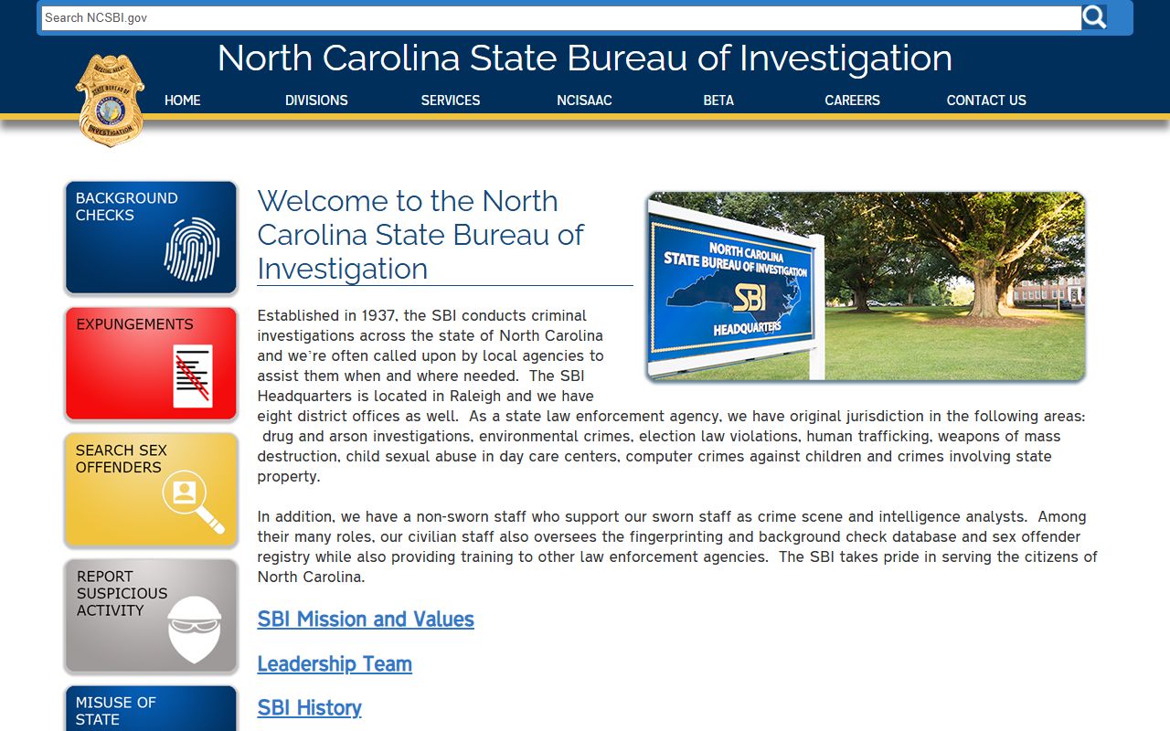 North Carolina State Bureau of Investigation phone directory